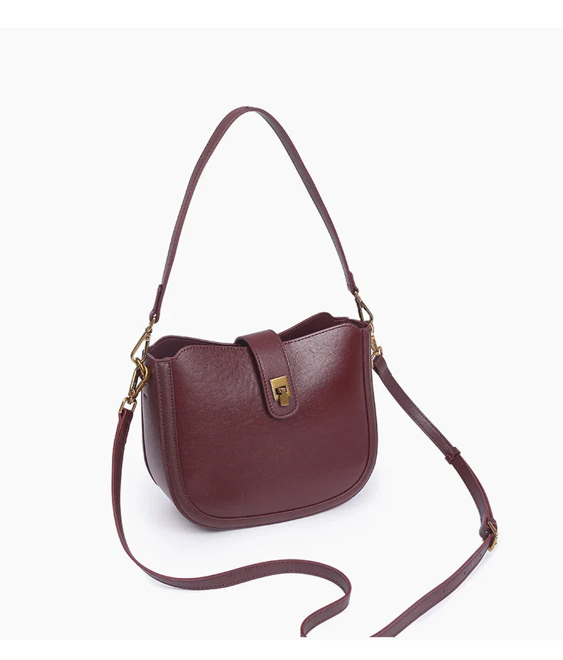 Gwenaëlle | Brown leather Crossbody Bag