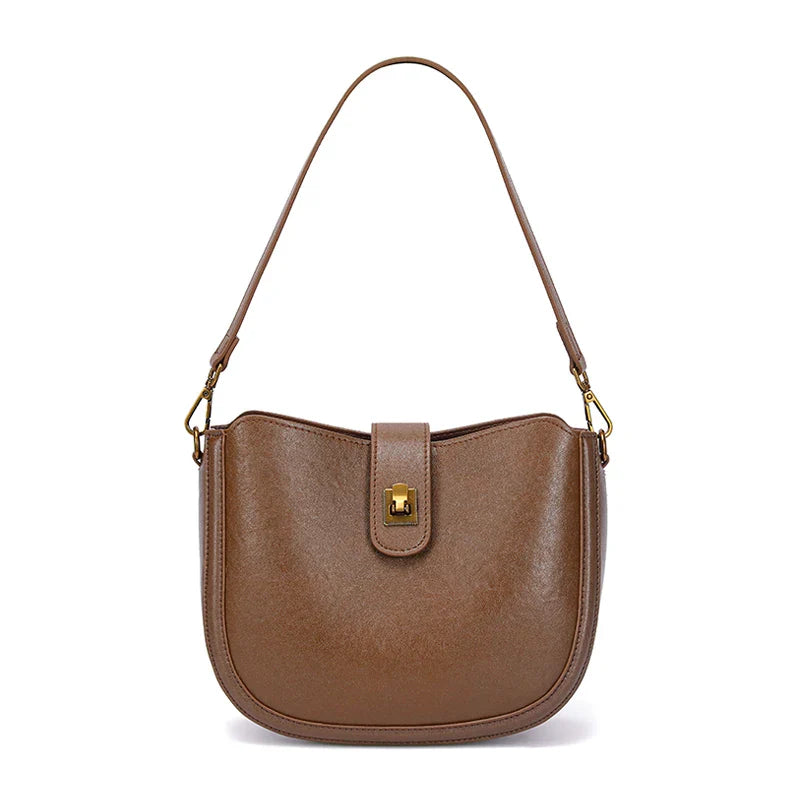 Gwenaëlle | Brown leather Crossbody Bag