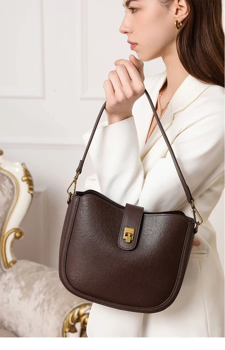 Gwenaëlle | Brown leather Crossbody Bag