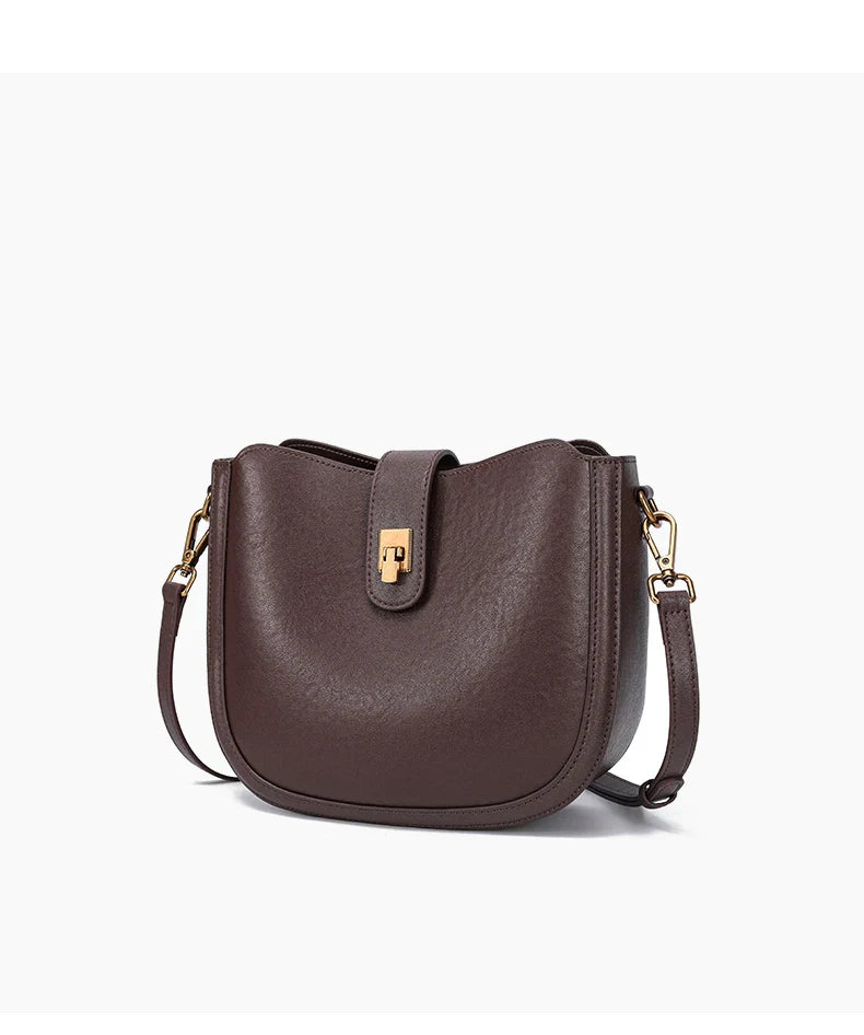 Gwenaëlle | Brown leather Crossbody Bag