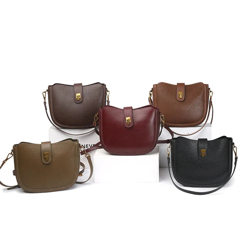 Gwenaëlle | Brown leather Crossbody Bag