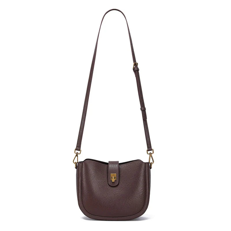 Gwenaëlle | Brown leather Crossbody Bag