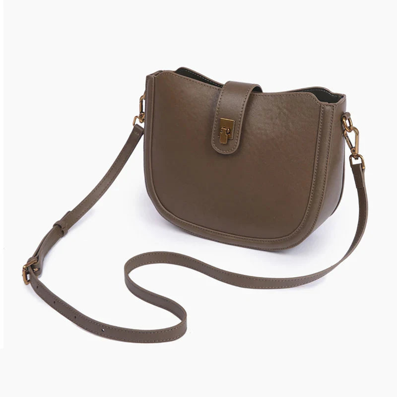 Gwenaëlle | Brown leather Crossbody Bag