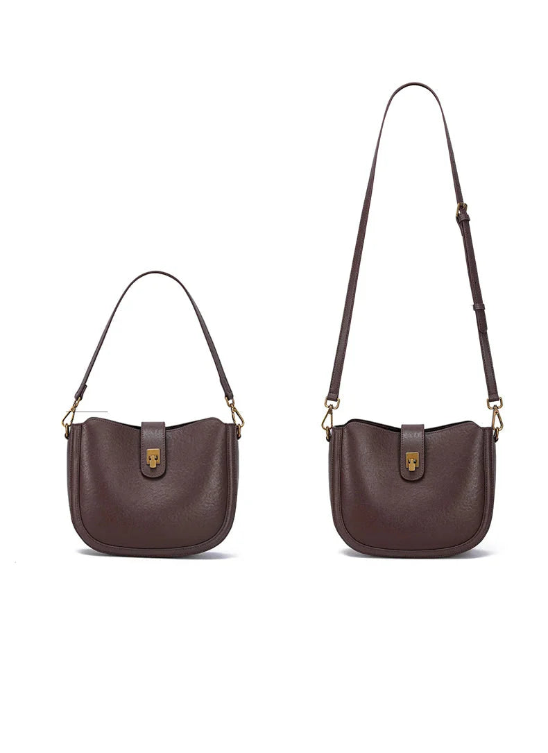 Gwenaëlle | Brown leather Crossbody Bag