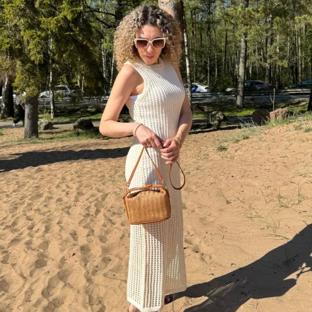 Véra | Tan Rattan Purse Handbag