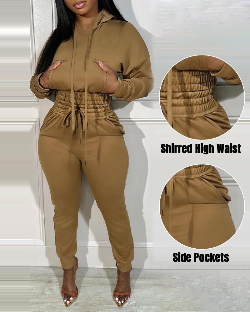 2-Piece Tracksuit with Hoodie and Jogger Sweatpants