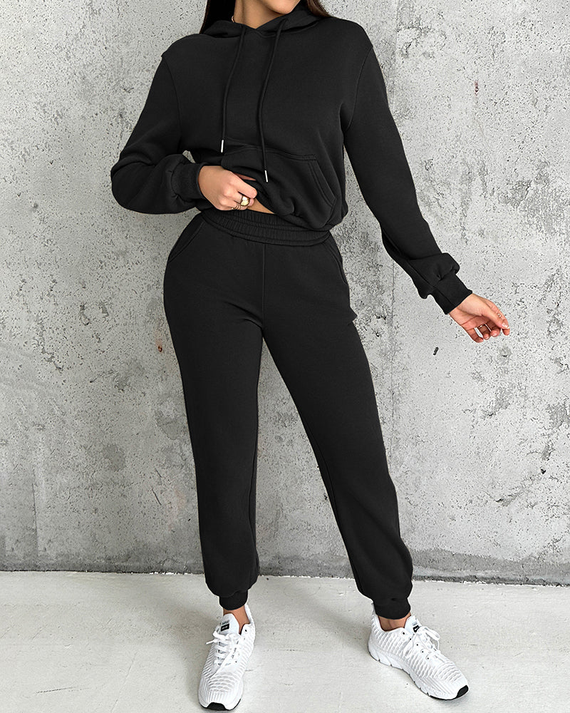 Argyle Textured Hooded Teddy Jacket with Long Sleeves and Side Slits