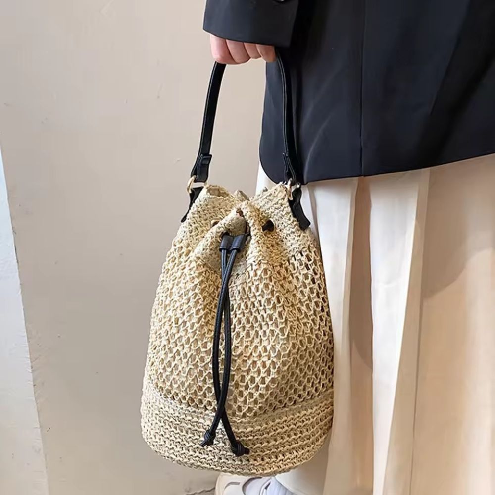Straw Bucket Bag