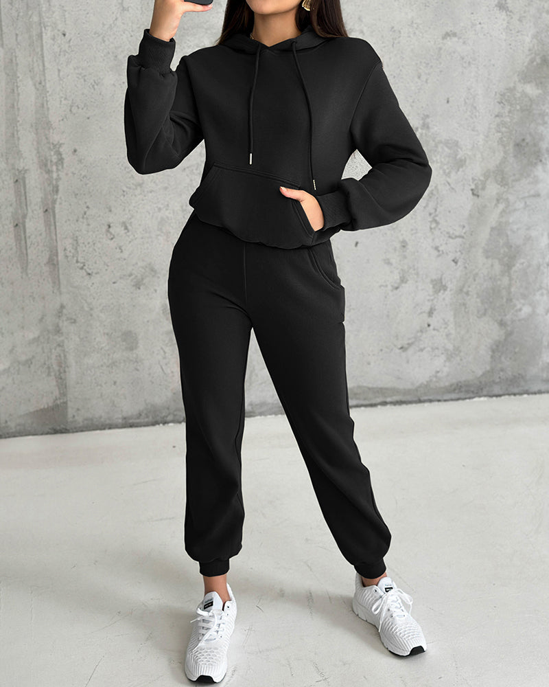 Argyle Textured Hooded Teddy Jacket with Long Sleeves and Side Slits
