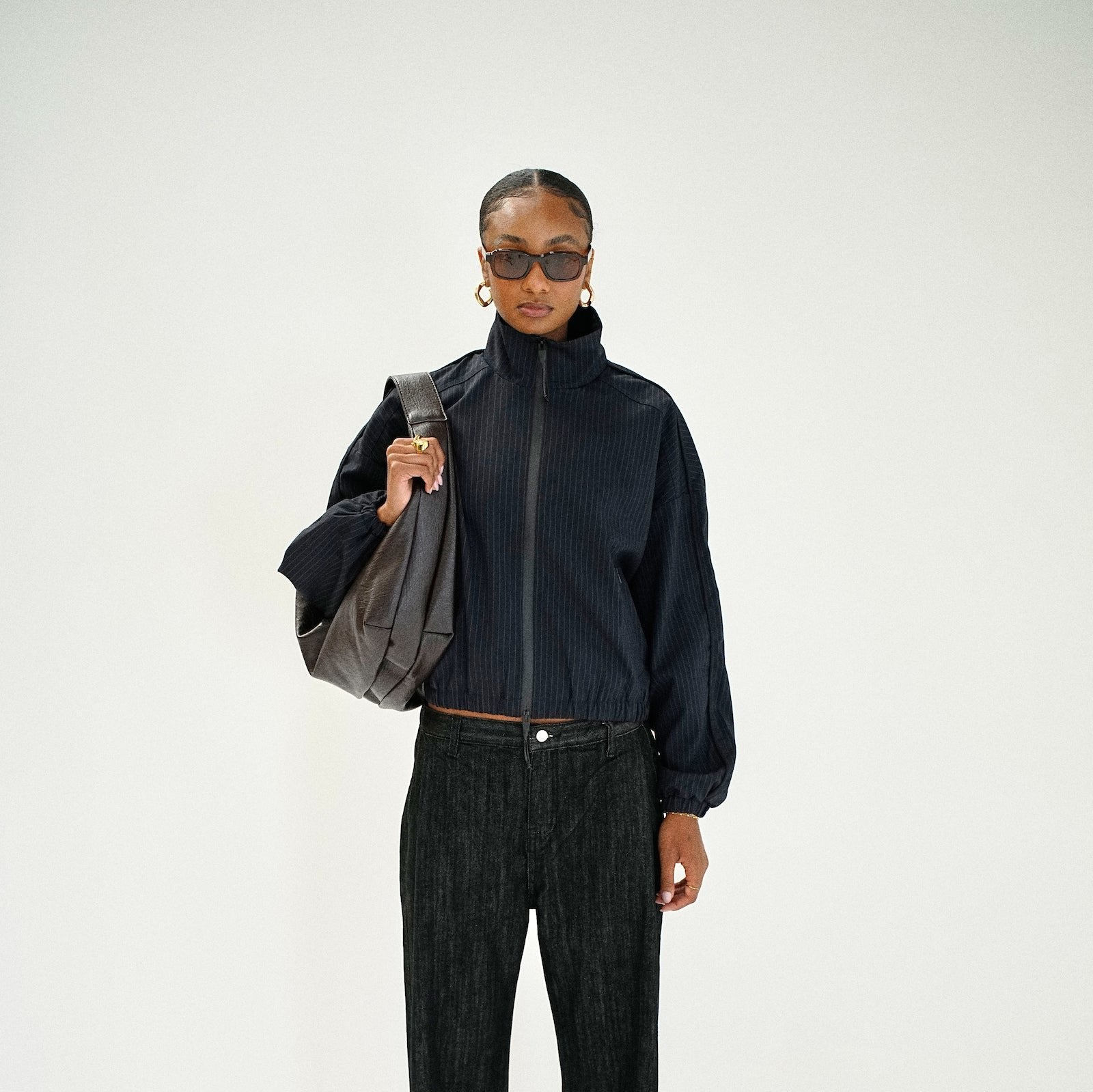 Leather Crescent Shoulder Bag