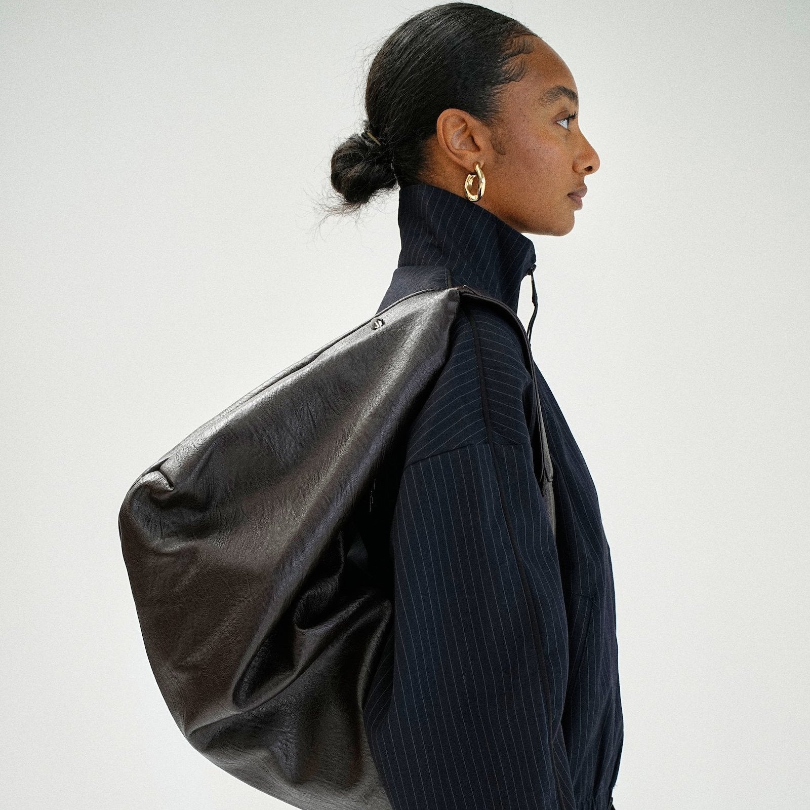Leather Crescent Shoulder Bag