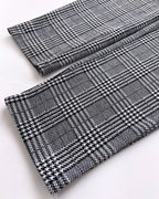 2-Piece Plaid Blazer with Notched Collar and Drawstring Pants Set