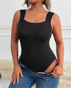 Contourx U Neck Sleeveless Shapewear Bodysuit with Built-in Bra
