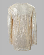 2-Piece Sequin Bodycon Set with Deep V-Neck Party Cardigan