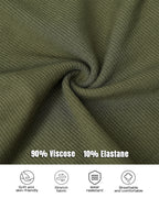 U-Neck Long-Sleeve Ribbed Top Featuring Integrated Bra Support