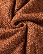 Casual Mid-Length Cable Knit Drop Shoulder Pullover Sweater
