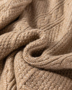 Casual Mid-Length Cable Knit Drop Shoulder Pullover Sweater