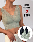 2-Pack Scallop Trim Lace V-Neck Bralette Camisoles