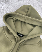 Argyle Textured Hooded Teddy Jacket with Long Sleeves and Side Slits
