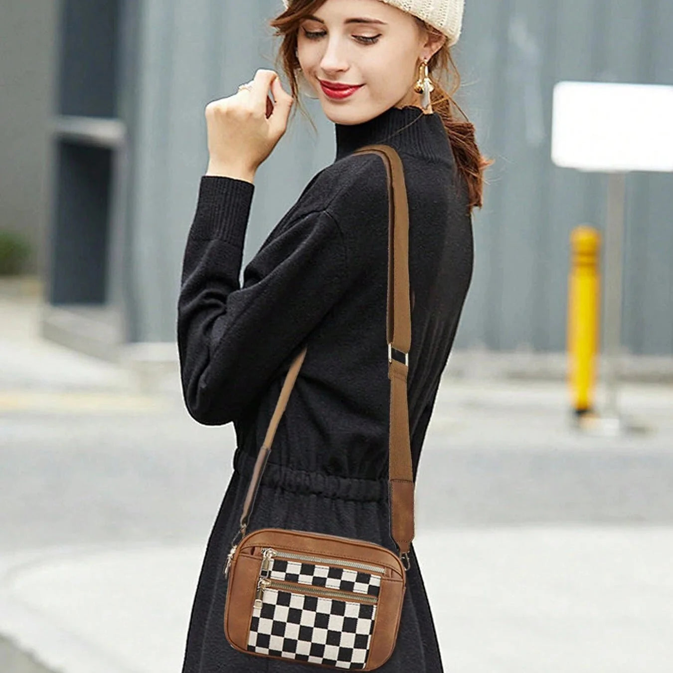 Checkered Crossbody Bag