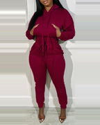 2-Piece Tracksuit with Hoodie and Jogger Sweatpants