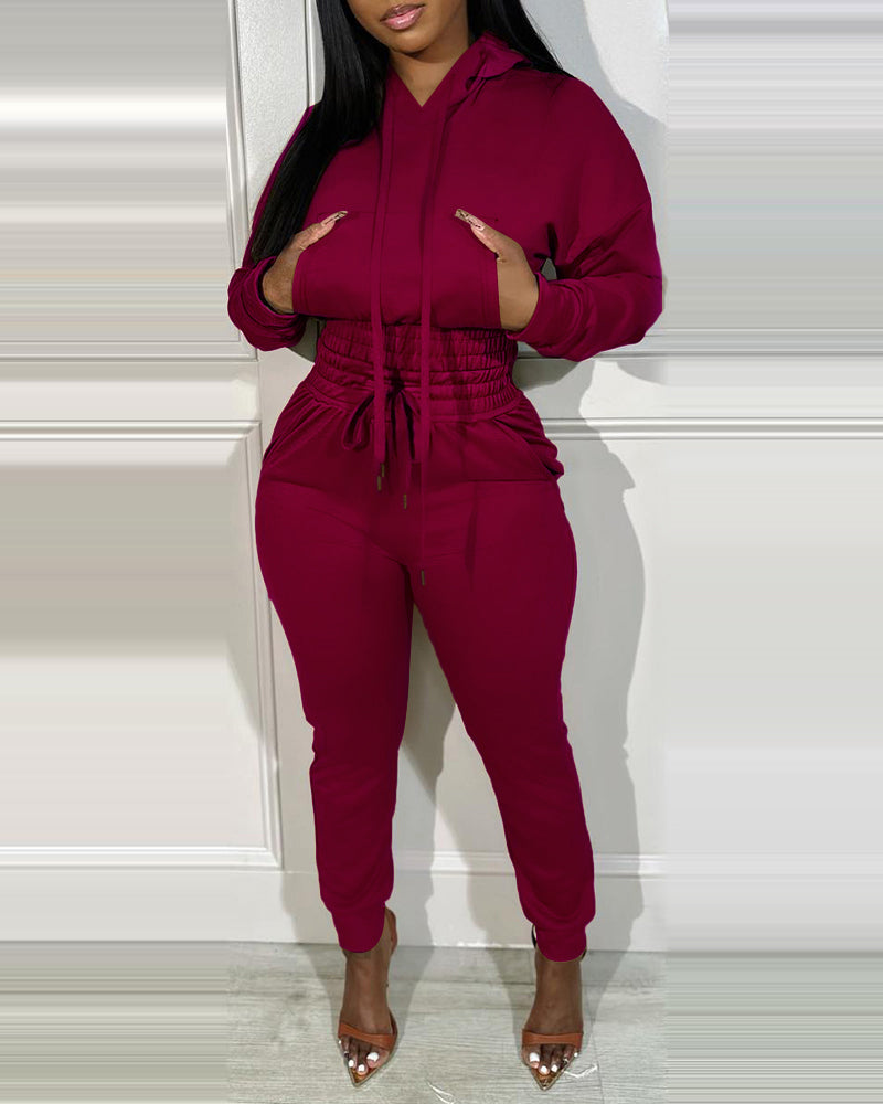 2-Piece Tracksuit with Hoodie and Jogger Sweatpants
