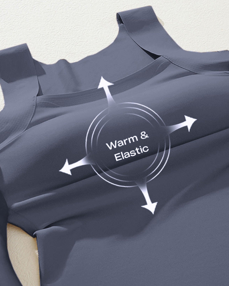 U-Neck Sleeveless Seamless Tank with Integrated Bra for Layering