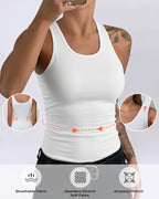 Women's Seamless Compression Tank Top with Tummy Control, U-Neck