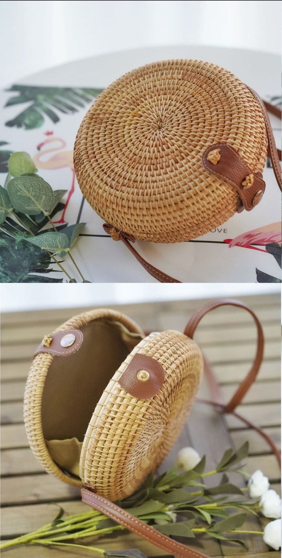 Mini straw crossbody bag