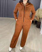 Two-Piece Ensemble Featuring Long-Sleeve Hoodie and Straight-Leg Pants