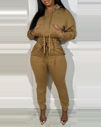 2-Piece Tracksuit with Hoodie and Jogger Sweatpants