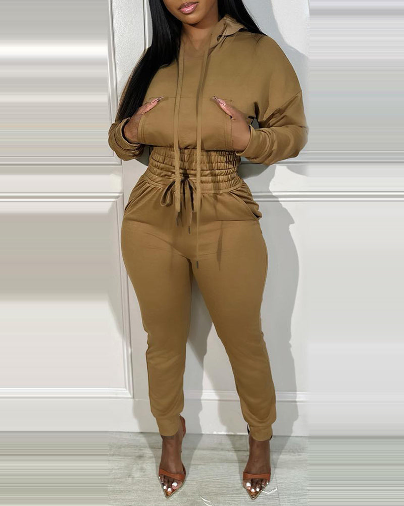 2-Piece Tracksuit with Hoodie and Jogger Sweatpants