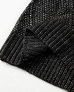 Casual Mid-Length Cable Knit Drop Shoulder Pullover Sweater