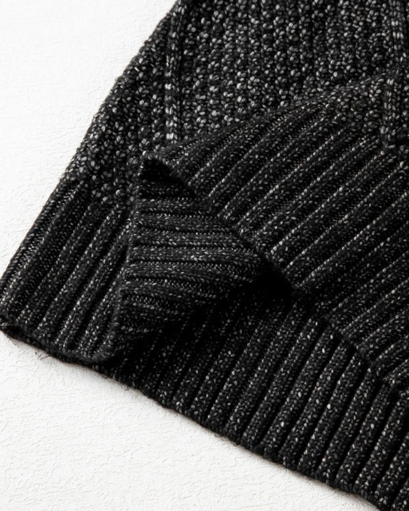 Casual Mid-Length Cable Knit Drop Shoulder Pullover Sweater