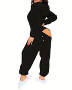 3D Ear-Buttoned Fluffy Lounge Jumpsuit with Practical Features