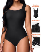Contourx U Neck Sleeveless Shapewear Bodysuit with Built-in Bra