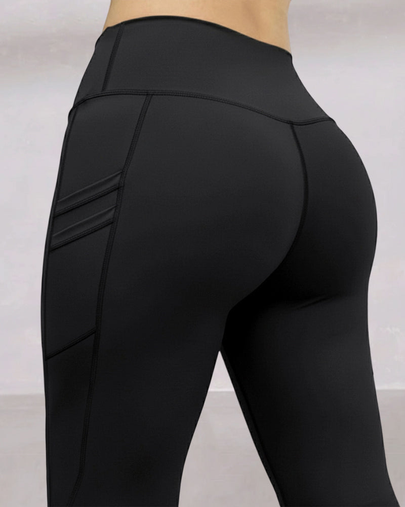 Winter Warm High-Waisted Thermal Yoga Pants with Pockets