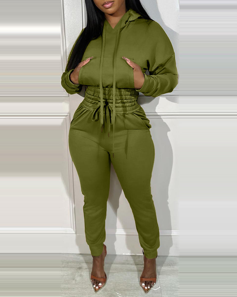 2-Piece Tracksuit with Hoodie and Jogger Sweatpants