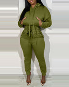 2-Piece Tracksuit with Hoodie and Jogger Sweatpants