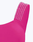 Thick Strap Tank Top with Rhinestone Embellishments