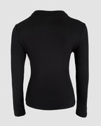 Rhinestone Keyhole Neck Ribbed Top with Hollow Water Drop Detail