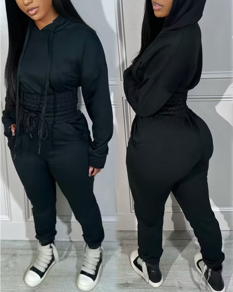 2-Piece Tracksuit with Hoodie and Jogger Sweatpants