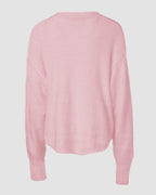 V-Neck Beaded Long Sleeve Fluffy Oversized Pullover Sweater