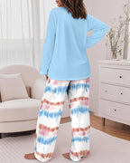 "2-Piece Ombre Pants and Letter Print Top Casual Ensemble"