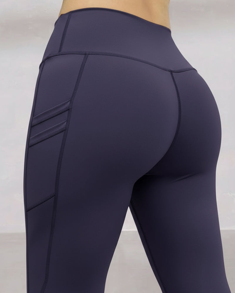 Winter Warm High-Waisted Thermal Yoga Pants with Pockets