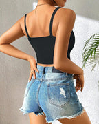 Lace V-Neck Camisole with Adjustable Spaghetti Straps Bralette