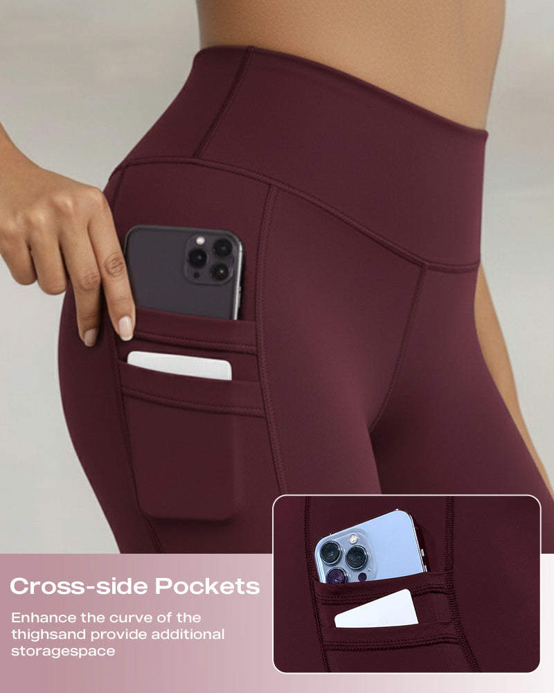 Winter Warm High-Waisted Thermal Yoga Pants with Pockets