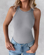 3-Pack Knit Racerback Tank Tops, Round Neck, Thick Straps