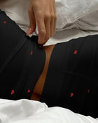 2-Piece Heart Pattern Ribbed Tank Top & Shorts Sleep Set