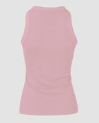 Sequin Keyhole Neck Sleeveless Rhinestone Ribbed Tank Top